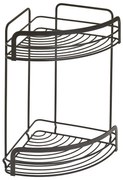 Raft de colț cu 2 etaje pentru baie Metaltex Origin Lava, negru