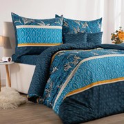 Set lenjerii de pat pentru familii GRACIOSA, cu cearceafuri şi feţe pernuţe set 4 piese pentru un pat simplu