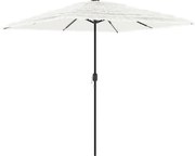 vidaXL Umbrelă soare de grădină stâlp din oțel, alb 248x248x248cm