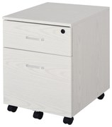 Vinsetto Dulap cu Sertar, cu 2 chei si cu 5 roti, dulap pentru depozitare documente, 40x44x54.6 cm, Design Compact, Alb | Aosom Romania