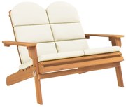 vidaXL Bancă de grădină Adirondack cu perne 126 cm, lemn masiv acacia