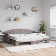 vidaXL Pat de zi cu extensie, gri taupe, 80x200 cm, textil
