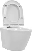 vidaXL Vas WC suspendat fără ramă, alb, ceramică