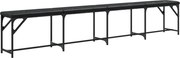 vidaXL Bancă de bucătărie, negru, 248x32x45 cm, oțel și textil