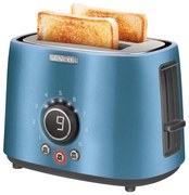 Sencor - Prajitor de pâine pentru 2 felii, cu suport pentru încălzire, 1000 W/230 V, albastru