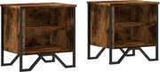 vidaXL Noptiere, 2 buc., stejar fumuriu, 40x30x40 cm, lemn prelucrat