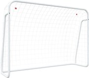 vidaXL Poartă de fotbal cu plasă, alb, 214x75x152 cm, oțel/poliester