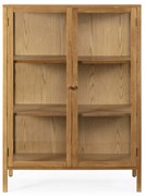 Vitrină în culoare naturală cu aspect de lemn de stejar 90x126x40 cm Ceci – MOME