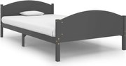 vidaXL Cadru de pat, gri închis, 120x200 cm, lemn masiv de pin