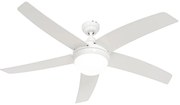 Ventilator inteligent de tavan alb cu imprimeu de lemn 132cm incl. LED Dimmabil cu telecomandă - Cool