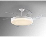 Lustra LED cu Ventilator si telecomanda, lame retractabile Vento alb