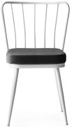 Scaune de dining alb-negru 2 buc. din metal Yildiz – Kalune Design