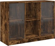 vidaXL Servantă, stejar fumuriu, 102x37x75,5 cm, lemn compozit