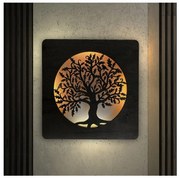 Li-Go 5275/DUB2 - Decorațiune LED de perete, 10 W, 5 V, 20000 mAh, 42 x 42 cm, stejar + telecomandă