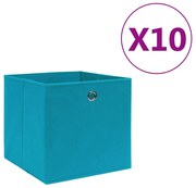 vidaXL Cutii depozitare 10 buc. albastru, 28x28x28 cm textil nețesut