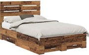 vidaXL Cadru de pat cu sertar cu headboard cu depozitare Lemn compozit
