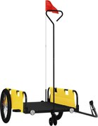 vidaXL Remorcă bicicletă, galben și negru, țesătură oxford și fier