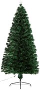 HomCom Albero di Natale Artificiale 230 Rami in PVC con Luci LED Φ82 x 180cm Verde