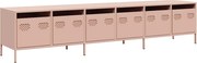vidaXL Dulap TV, roz, 202x39x43,5 cm, oțel laminat la rece
