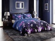 Lenjerie de pat din microfibra VIOLET BUTTERFLY albastru inchis Dimensiune lenjerie de pat: 70 x 90 cm | 140 x 220 cm