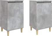 vidaXL Noptiere, 2 buc., gri beton, 40x35x70 cm, lemn prelucrat