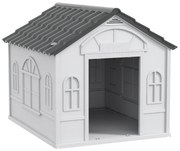 PawHut Casă de exterior din PP alb pentru câini de talie mică și medie - 65 x 75.7 x 63 cm | Aosom Romania