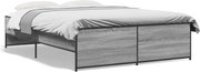 vidaXL Cadru de pat, gri sonoma, 120x200 cm, lemn prelucrat și metal