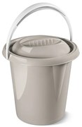 Găleată de plastic cu capac Pastel, 12 l,  bej