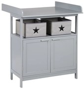 Comodă de copii gri cu masă de schimbat 87x100x75 cm Hamburg – Roba