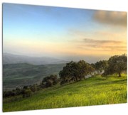 Tablou pe sticlă - Privire de pe deal (70x50 cm)