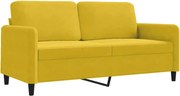 vidaXL Canapea cu 2 locuri, galben, 140 cm, catifea
