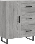 vidaXL Servantă, gri sonoma, 69,5x34x90 cm, lemn compozit