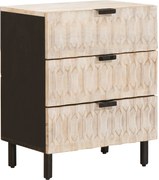 vidaXL Dulap de noapte Alb 50 x 33 x 62 cm Lemn de mango solid