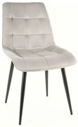 Scaun de bucătărie Chic Velvet, gri deschis