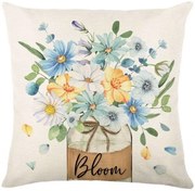 Husa de pernă din in BLOOM 45x45 cm, crem