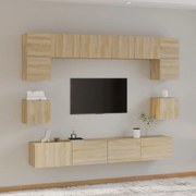 vidaXL Set dulap TV, 8 piese, stejar sonoma, lemn prelucrat