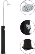 vidaXL Duș solar, negru, 214 cm, 20 L