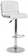 Scaun bar alb din piele ecologica si metal, Barclay Bizzotto
