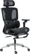 HOMCOM Scaun de Birou Ergonomic din Plasă cu Cotiere, Tetieră, Spătar Reglabil, Funcție Legănare, Negru | Aosom Romania