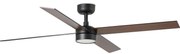 Ventilator LED dimabil FARO 34356WT-1TW RUDDER L 18W/230V maro/negru d. 132 cm WT + telecomandă