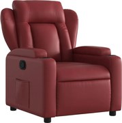 vidaXL Fotoliu rabatabil, roșu vin, piele ecologică