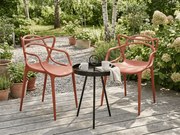 Set de gradina KATO SIRVON - 2 scaune si masa rotunda, negru/teracota