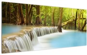 Tablou cu cascada Huai Mae Kamin în pădure (120x50 cm), în 40 de alte dimensiuni noi