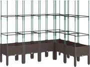 vidaXL Jardinieră de grădină cu spalier, maro, 160x120x142,5 cm, PP
