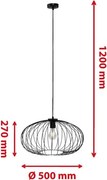 Lustră pe cablu KAGO 1xE27/60W/230V Briloner 4023-015