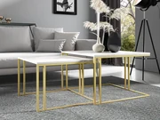 Set 2 măsuțe cafea Froyd Gold (auriu + Marmură Alb) . 1105863