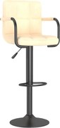 vidaXL Scaun de bar, crem, catifea