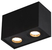 Plafoniera aplicata cu 2 spoturi directionabile, BASIC SQUARE II BK
