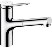 Baterie chiuveta bucatarie cu dus extractibil crom lucios, monocomanda Hansgrohe Zesis M33 74803000 Crom lucios