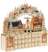 HOMCOM Calendar Advent, sat de Crăciun, 18 LED, 24 sertărașe, reutilizabil, 45 x 9 x 42,5 cm | Aosom Romania